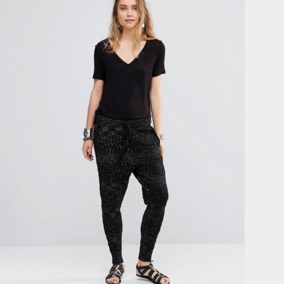 Free People Road Trip Jogger M knit pants leggings textured drawstring‎ waist - Picture 1 of 14
